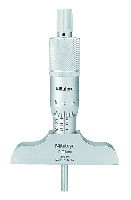 Mitutoyo Mélységmérő mikrométer keményfém betétes mérőrúddal, 0-25 mm, 0.01 mm, 63.5x16 mm (128-103) termék fő termékképe