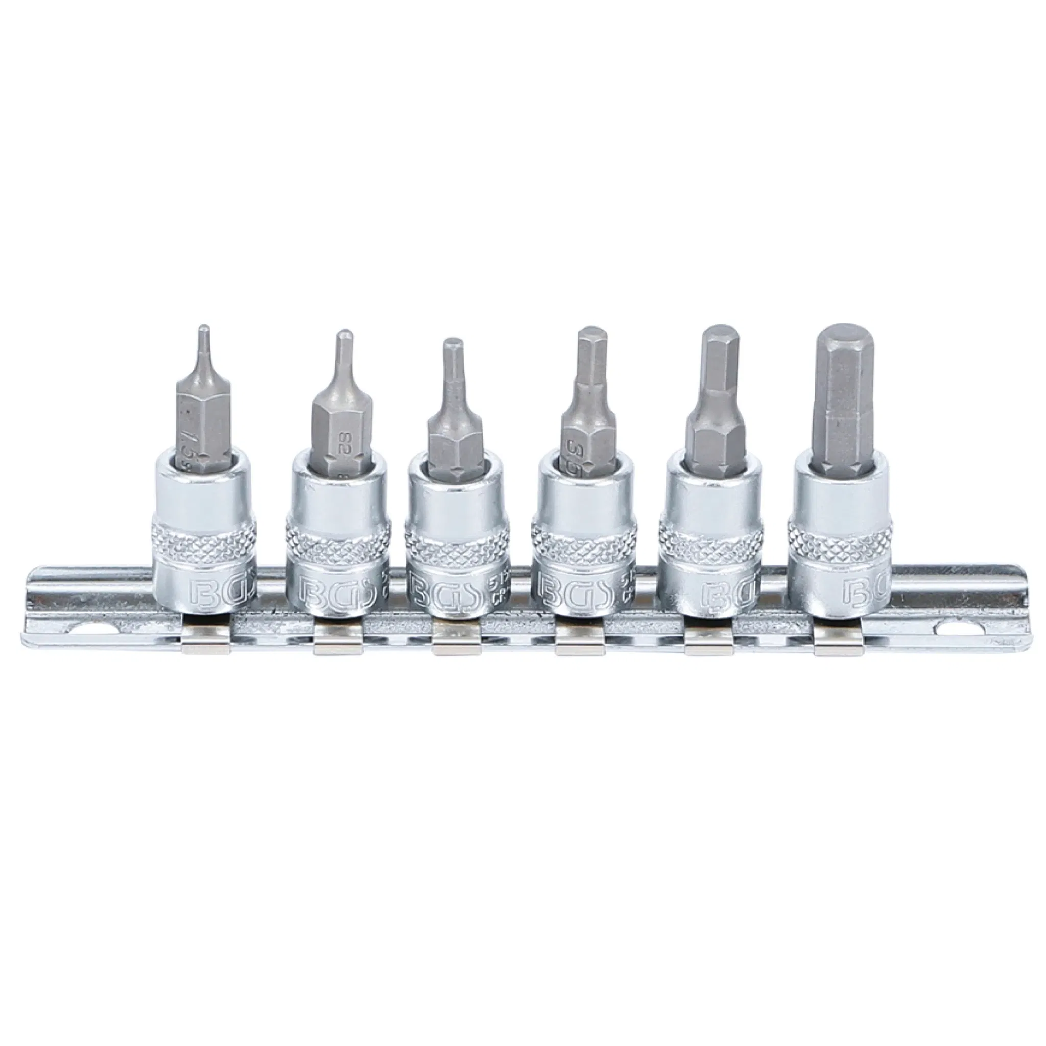 BGS Technic 9-5151 1/4"-os rátűzőkulcs készlet, imbusz, 1.6-6.0 mm, 6 részes termék fő termékképe