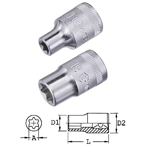 Genius Tools 252511 1/4"-os E-típusú (belső torx) dugókulcs fej, E-11 termék fő termékképe